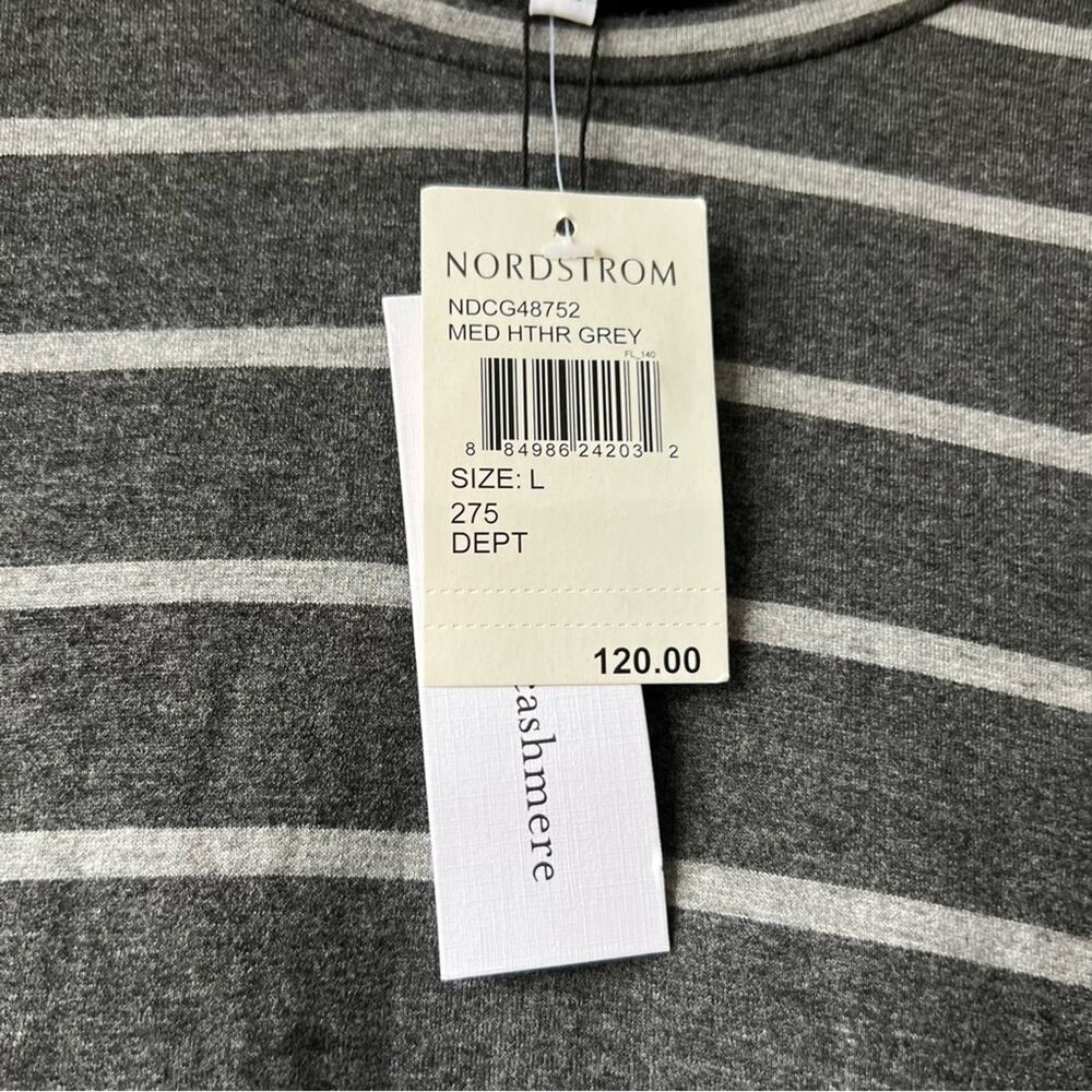 Cupcakes & Cashmere Stripe Malbec Heather Gray Mini Dress Size L - Picture 7 of 11